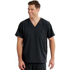 WonderWink INDY Unisex Scrub Top - Black - 3XL - New